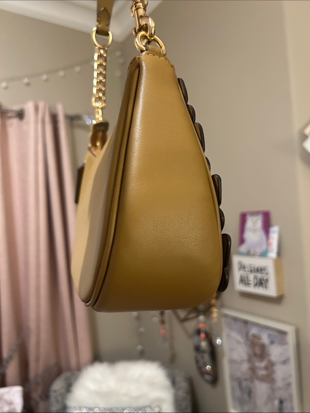 Coach Butterfly Appliqué Shoulder Crossbody Butterfly Bag in Tan - Picture 4 of 8